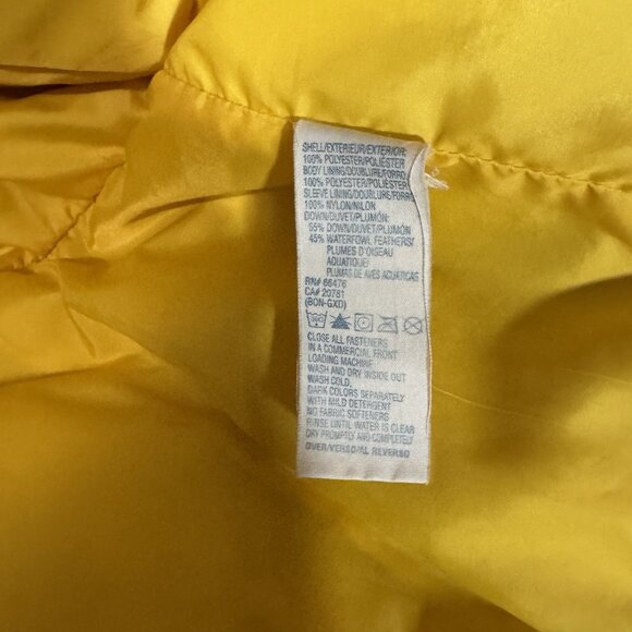 Tommy Hilfiger Yellow Puffer Jacket Womens Large Down Fill Winter Coat - Picture 5 of 10